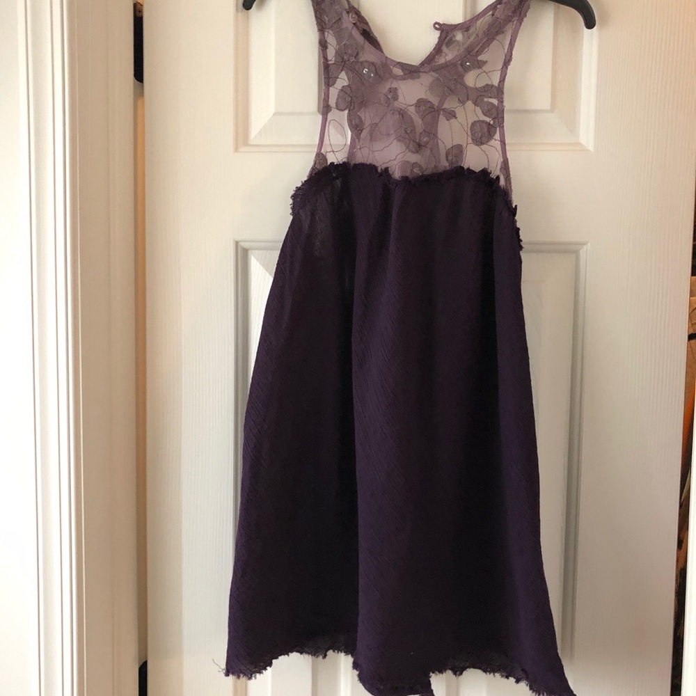 Free People Eggplant Tunic Top